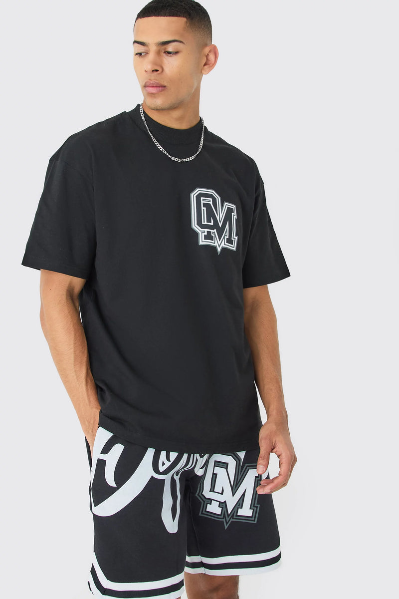 OVERSIZED OFCL BASKETBALL T-SHIRT AND SHORT SET