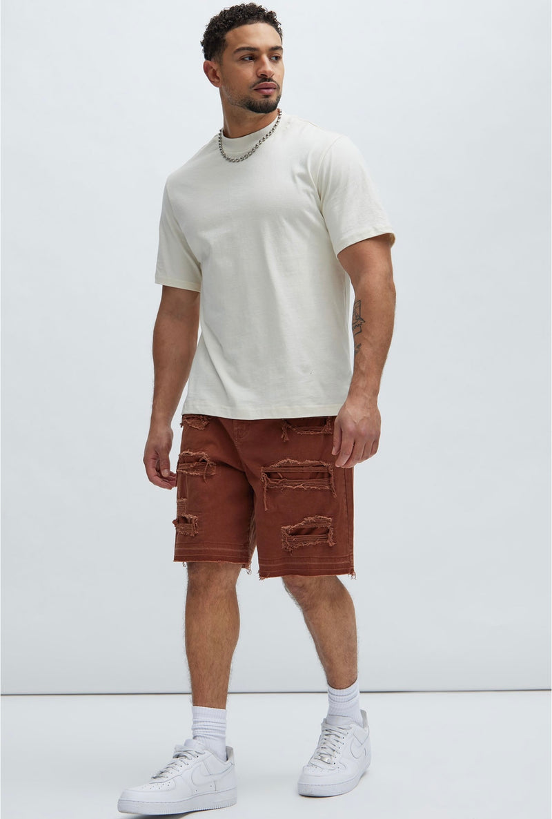 Shorts relaxados Irving - Chocolate