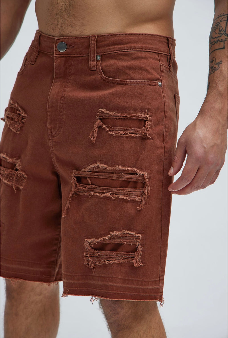 Shorts relaxados Irving - Chocolate
