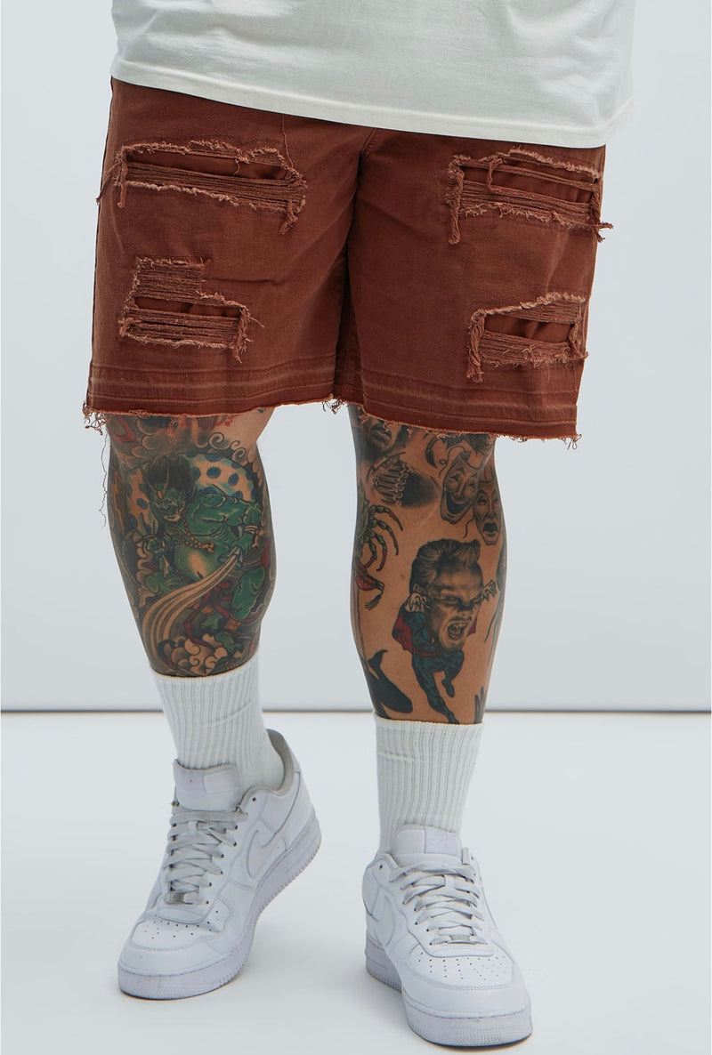 Shorts relaxados Irving - Chocolate