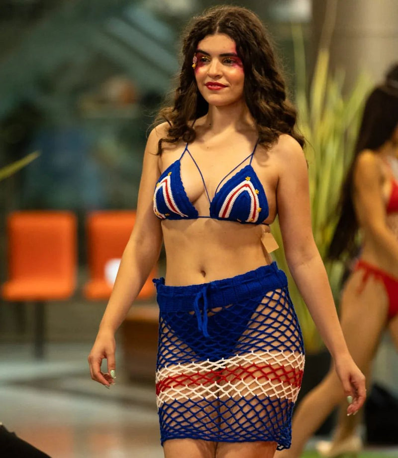Conjunto Crochê Saia e Top Cabo Verde